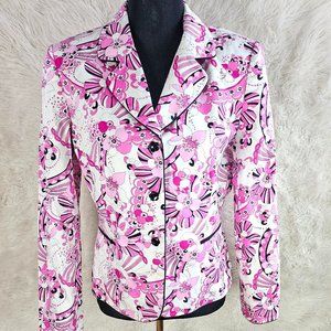 Tahari Arthur S. Levine Women's Pink Floral Jacket Blazer Size 10